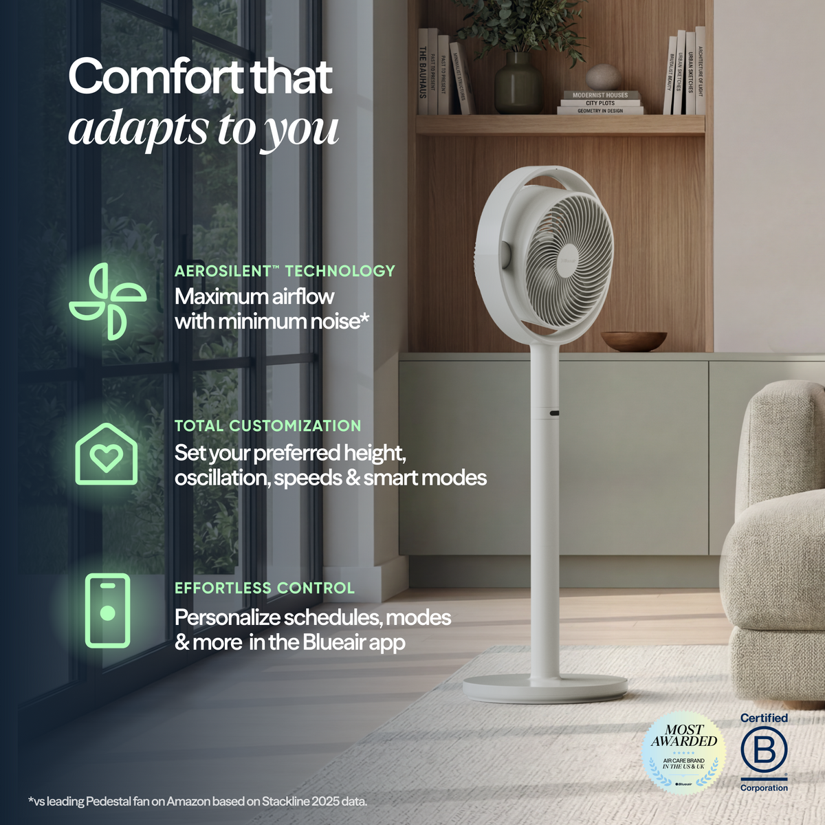 Pedestal Air Circulator Fan - Cloud Linen