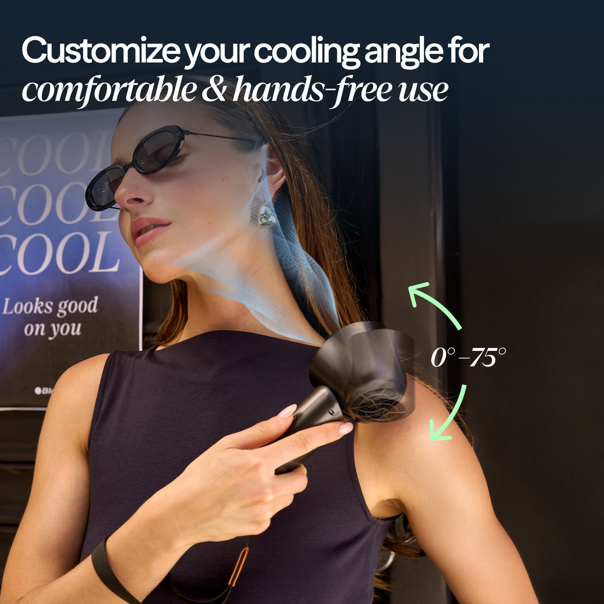 AlwaysCool Portable Handheld Fan - Night Charcoal