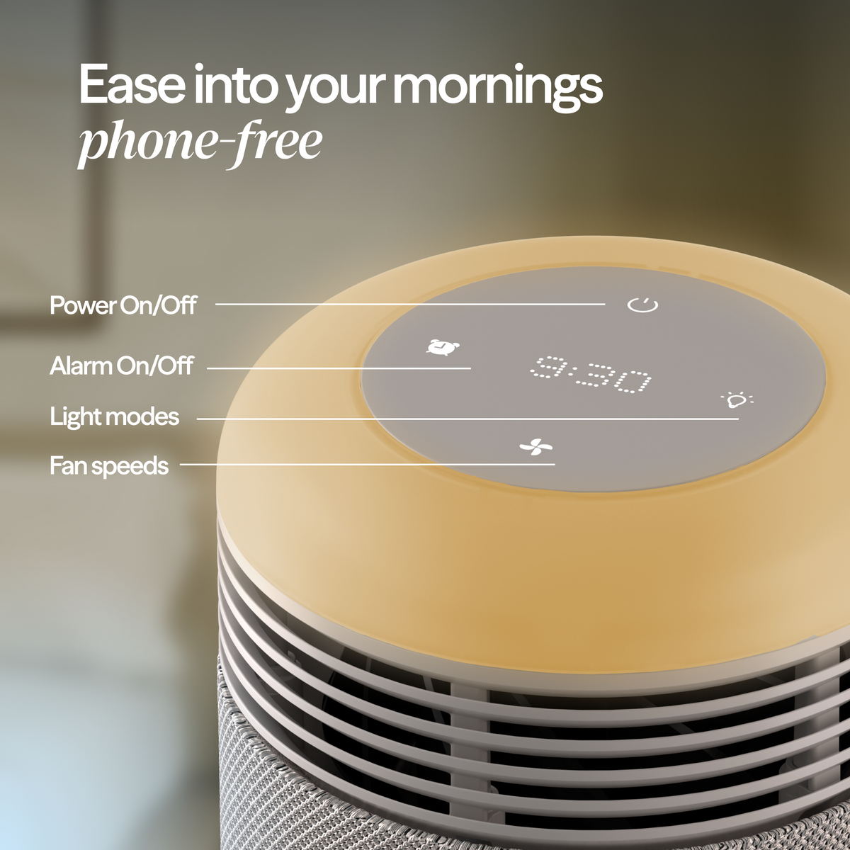 Mini Restful™ Sunrise Clock Air Purifier in Coastal Beige
